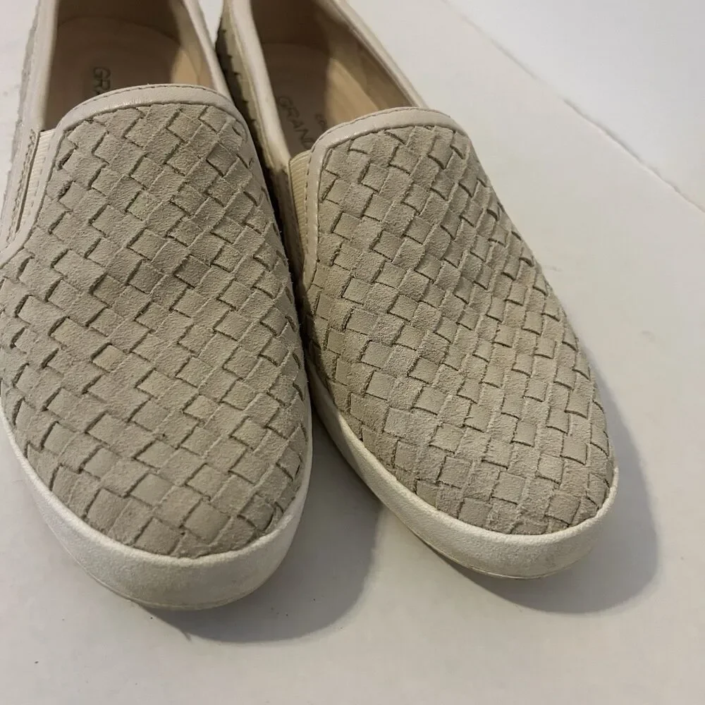 Cole Haan Grandpro Spectator Slip On  Women 9 Beige Suede Sneakers Casual Loafer